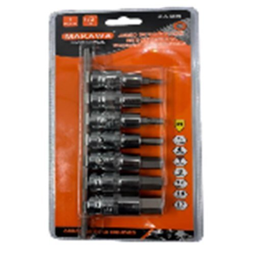 JGO DADOS PUNTA HEXAGONAL POR 7PCS 1/2" H5,6,7,8,12,14,17 DR MAKAWA
