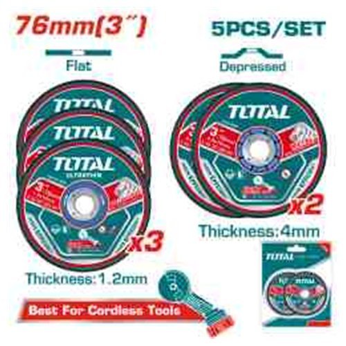 JGO DISCOS POR 5PCS CORTE Y DESBASTE 3" TOTAL