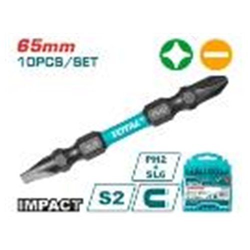 JGO PUNTAS MAGNETICAS DE IMPACTO 10PCS PH2+SL6.0 65MM TOTAL