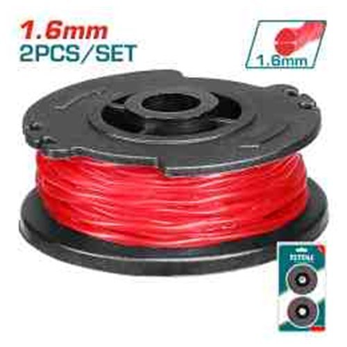 SET DE HILO NYLON 1,6MMx5M POR 4PCS PARA ORLLADORA TOTAL