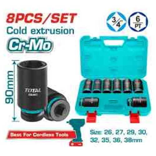 JGO DADOS DE IMPACTO POR 8PCS 3/4" DR TOTAL