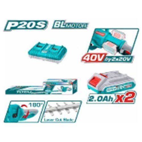 CORTASETOS INALAMBRICO 40V 25" + CARGADOR Y BATERIA TOTAL