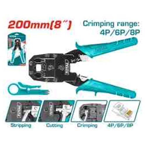 ALICATE APRIETE TERMINAL CRIMPIADORA 8" TOTAL