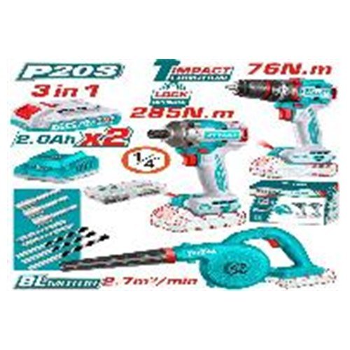 KIT TALADRO IMAPACT+ATORNILLADOR IMPACT+SOPLAD